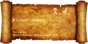 Kirner Ahmed névjegykártya